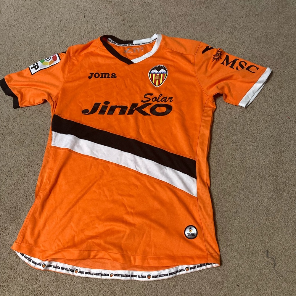 Valencia C.F. Jersey Orange Black and White Size Adult Small
